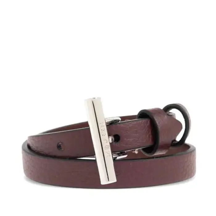 Burgundy Leather Statement Bracelet