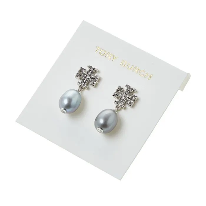 Silver-Tone Pearl Drop Earrings