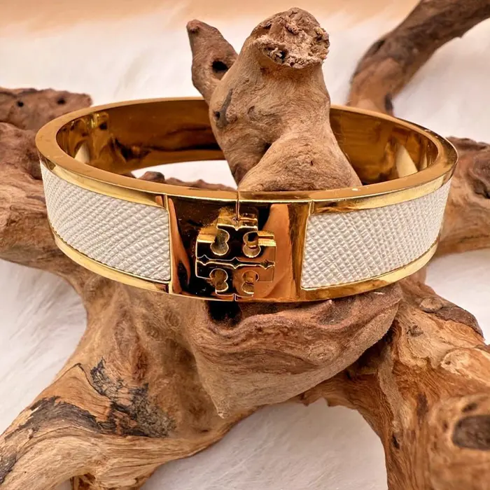 White Wide Statement Bracelet